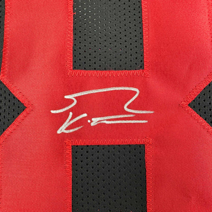 Autographed/Signed George Kittle San Francisco Black Football Jersey Beckett BAS COA