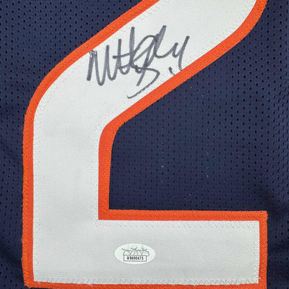 Autographed/Signed Matt Suhey Chicago Blue Football Jersey JSA COA