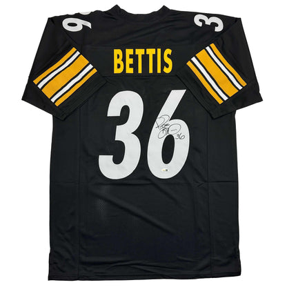 Autographed/Signed Jerome Bettis Pittsburgh Black Football Jersey JSA COA