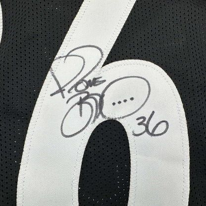 Autographed/Signed Jerome Bettis Pittsburgh Black Football Jersey JSA COA