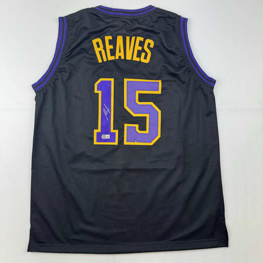 Autographed/Signed Austin Reaves Los Angeles LA Black City Edition Basketball Jersey Beckett BAS COA