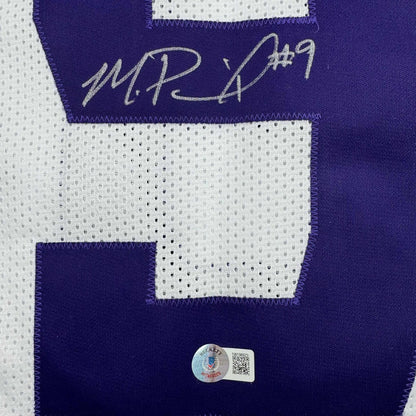 Autographed/Signed Michael Penix Jr. Washington Huskies White College Football Jersey Beckett BAS COA