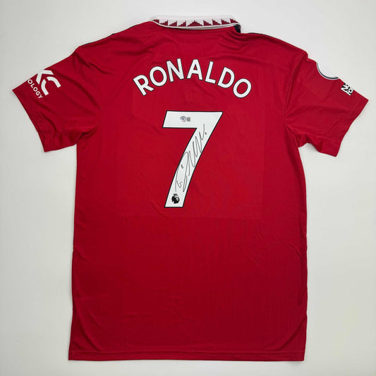 Autographed/Signed Cristiano Ronaldo Manchester United Red 2022-23 Soccer Jersey Beckett BAS COA