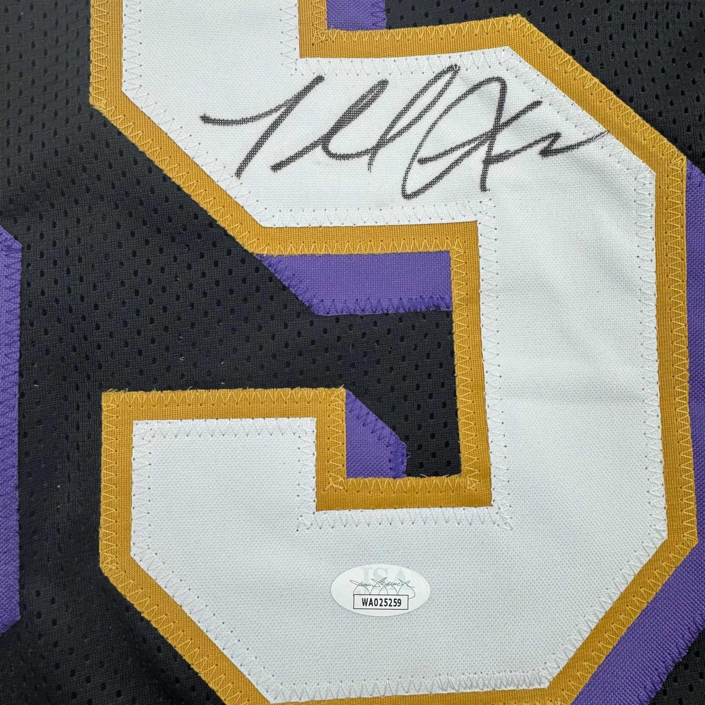 Autographed/Signed Terrell Suggs Baltimore Black Football Jersey JSA COA #2