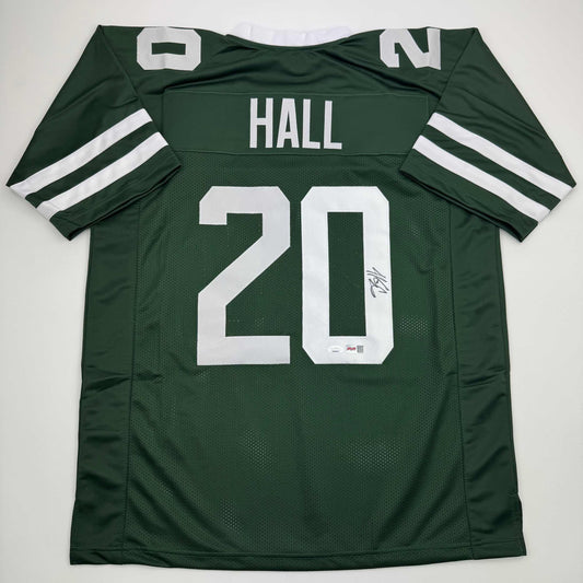 Autographed/Signed Breece Hall New York Green Football Jersey JSA COA