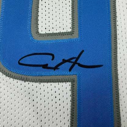 Autographed/Signed Aidan Hutchinson Detroit White Football Jersey Beckett BAS COA