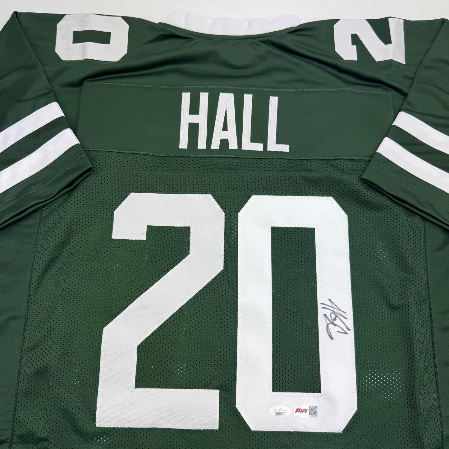 Autographed/Signed Breece Hall New York Green Football Jersey JSA COA