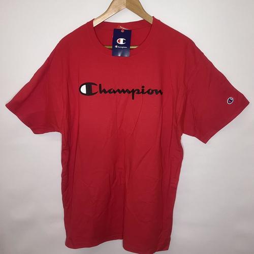 Champion mens Classic T-shirt, Classic Script T Shirt, Red, Large US