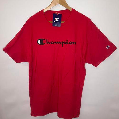 Champion mens Classic T-shirt, Classic Script T Shirt, Red, Large US