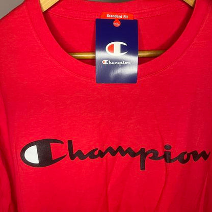 Champion mens Classic T-shirt, Classic Script T Shirt, Red, Large US