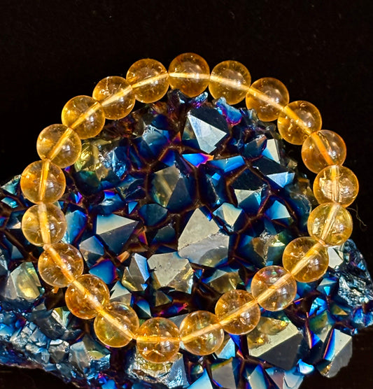 Citrine Round Beaded Bracelet – Manifest Joy, Light & Abundance