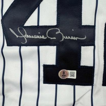 Autographed/Signed Mariano Rivera New York Pinstripe Baseball Jersey Beckett BAS COA Holo
