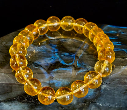 Citrine Round Beaded Bracelet – Manifest Joy, Light & Abundance