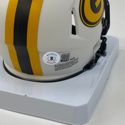 Autographed/Signed Davante Adams Green Bay Packers Lunar Eclipse Football Mini Helmet Beckett BAS COA