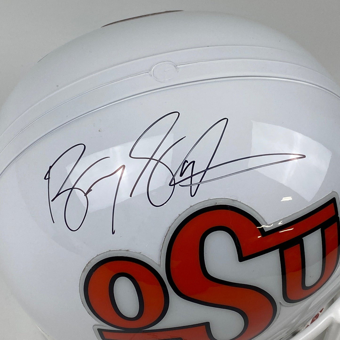 Autographed/Signed Barry Sanders Oklahoma State Cowboys Full Size FS F/S Replica College Football Helmet JSA COA
