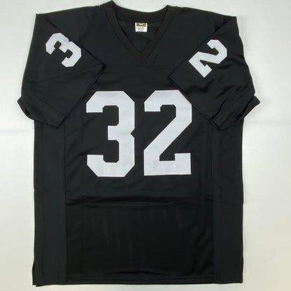 Autographed/Signed Jack Tatum Oakland Black Football Jersey JSA COA #2
