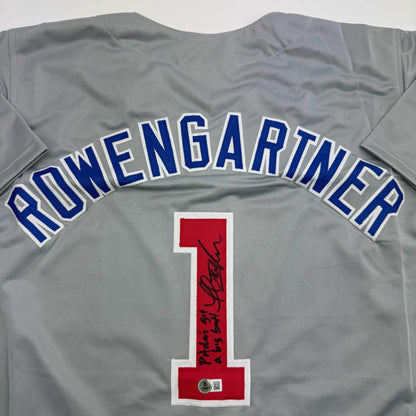 Autographed/Signed Thomas Ian Nicholas Rookie Of The Year Chicago Grey Baseball Jersey Beckett BAS COA