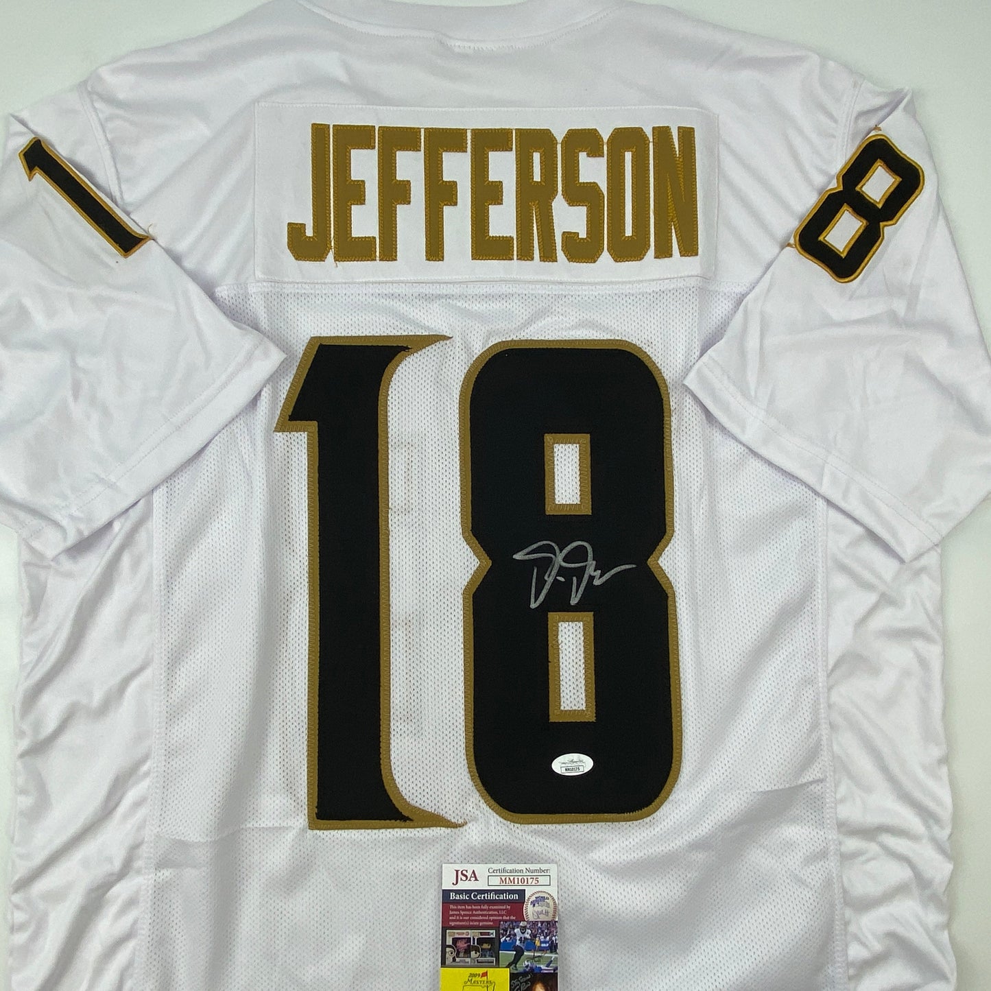 Autographed/Signed Justin Jefferson Minnesota White/Gold Football Jersey JSA COA