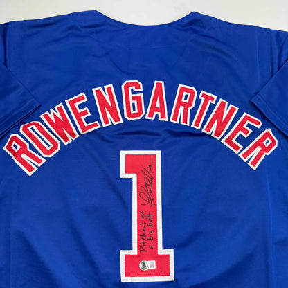 Autographed/Signed Thomas Ian Nicholas Rookie Of The Year Chicago Blue Baseball Jersey Beckett BAS COA