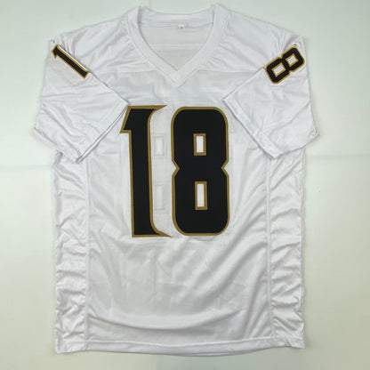 Autographed/Signed Justin Jefferson Minnesota White/Gold Football Jersey JSA COA