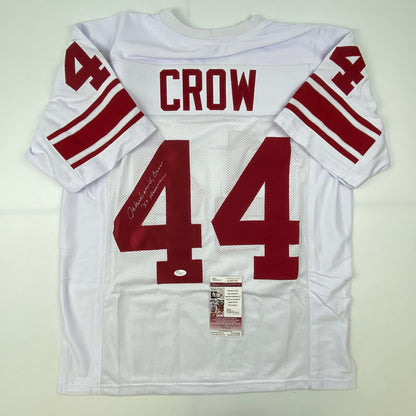 Autographed/Signed John David Crow 57 Heisman Texas A&M White College Football Jersey JSA COA
