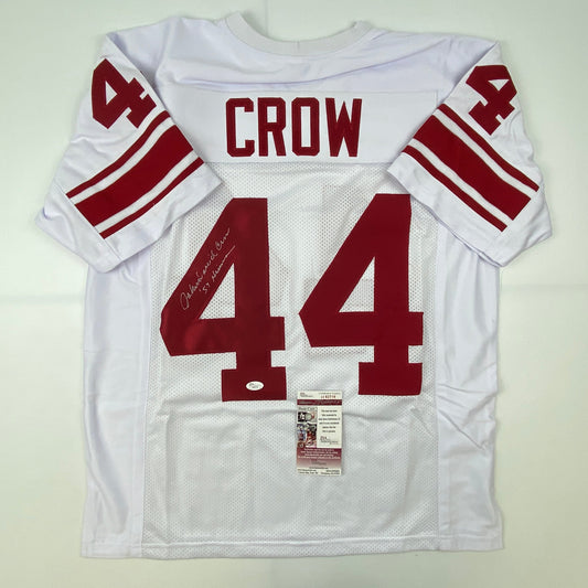 Autographed/Signed John David Crow 57 Heisman Texas A&M White College Football Jersey JSA COA