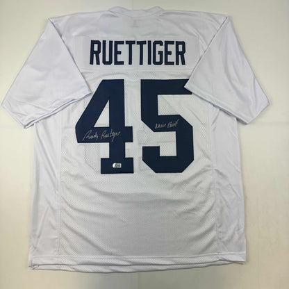 Autographed/Signed Rudy Ruettiger Notre Dame White College Football Jersey JSA COA