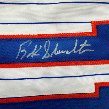 Autographed/Signed Buck Showalter New York Pinstripe Baseball Jersey Beckett BAS COA
