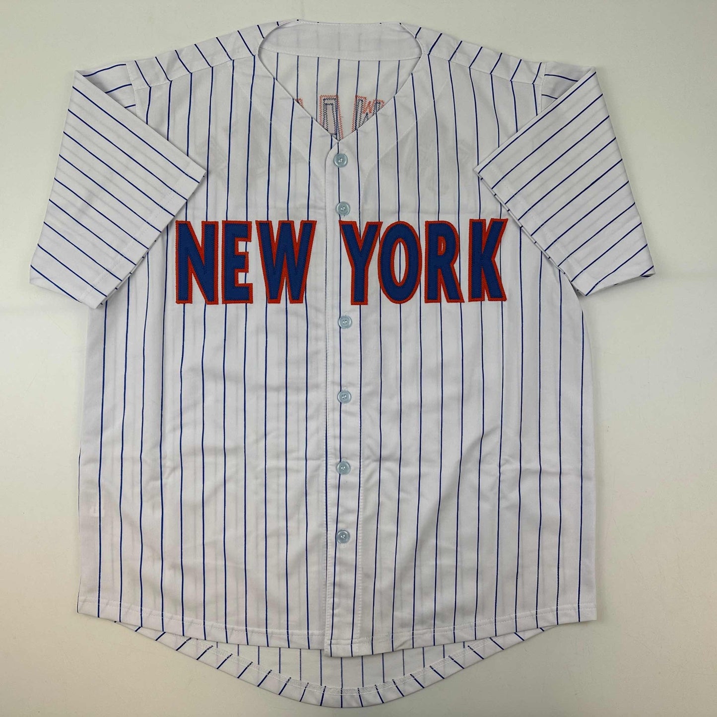 Autographed/Signed Buck Showalter New York Pinstripe Baseball Jersey Beckett BAS COA