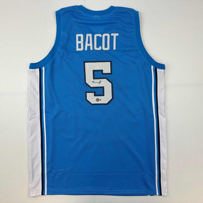 Autographed/Signed Armando Bacot UNC North Carolina Blue College Basketball Jersey Beckett BAS COA