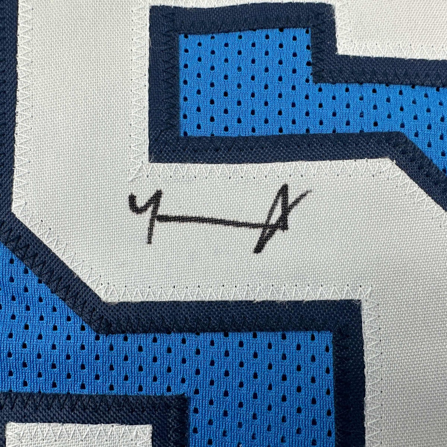 Autographed/Signed Armando Bacot UNC North Carolina Blue College Basketball Jersey Beckett BAS COA