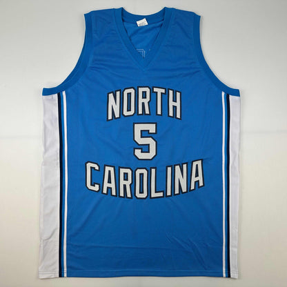 Autographed/Signed Armando Bacot UNC North Carolina Blue College Basketball Jersey Beckett BAS COA