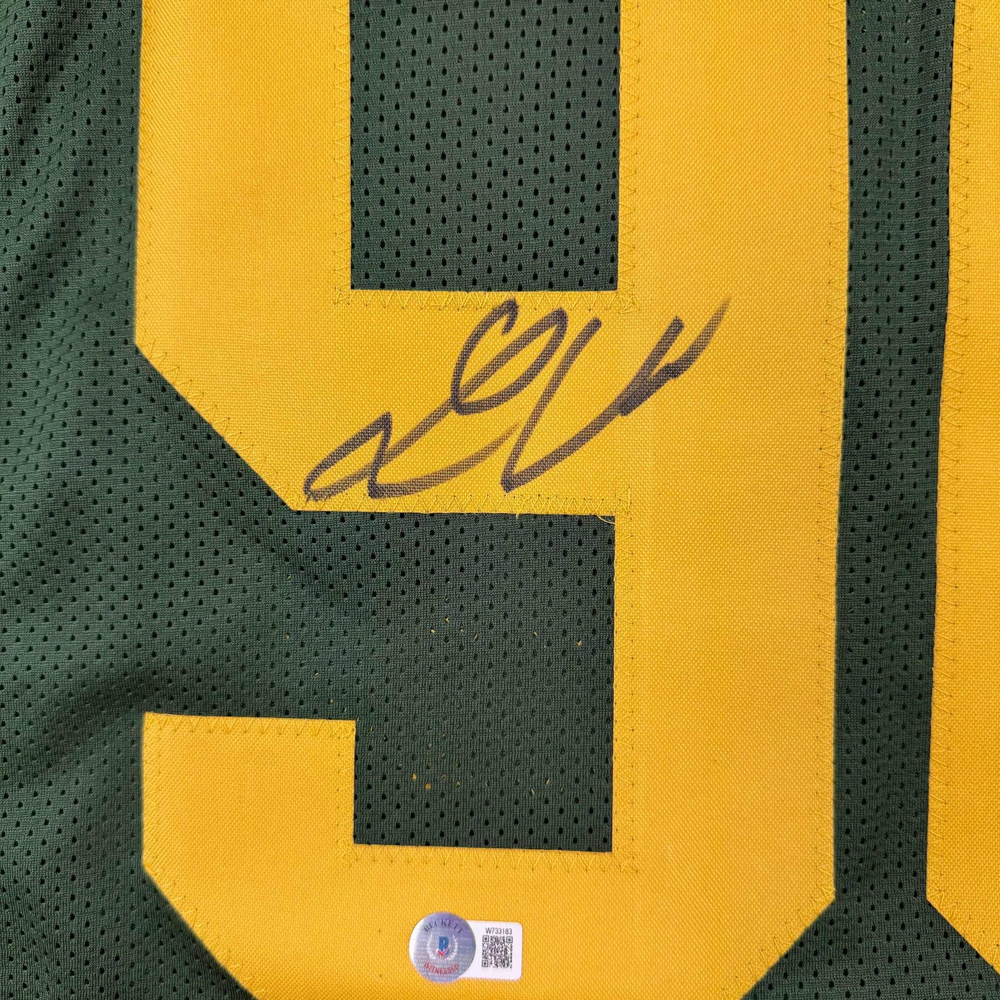 Autographed/Signed Lukas Van Ness Green Bay Color Rush Football Jersey Beckett BAS COA