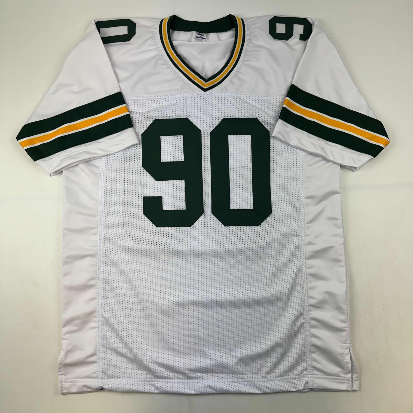 Autographed/Signed Lukas Van Ness Green Bay White Football Jersey Beckett BAS COA