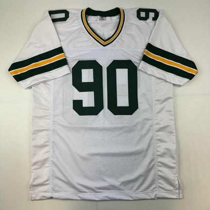 Autographed/Signed Lukas Van Ness Green Bay White Football Jersey Beckett BAS COA