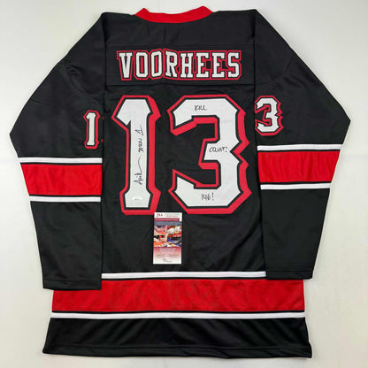 Autographed/Signed Ari Lehman Jason Voorhees Friday The 13th Black Movie Jersey JSA COA