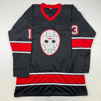 Autographed/Signed Ari Lehman Jason Voorhees Friday The 13th Black Movie Jersey JSA COA