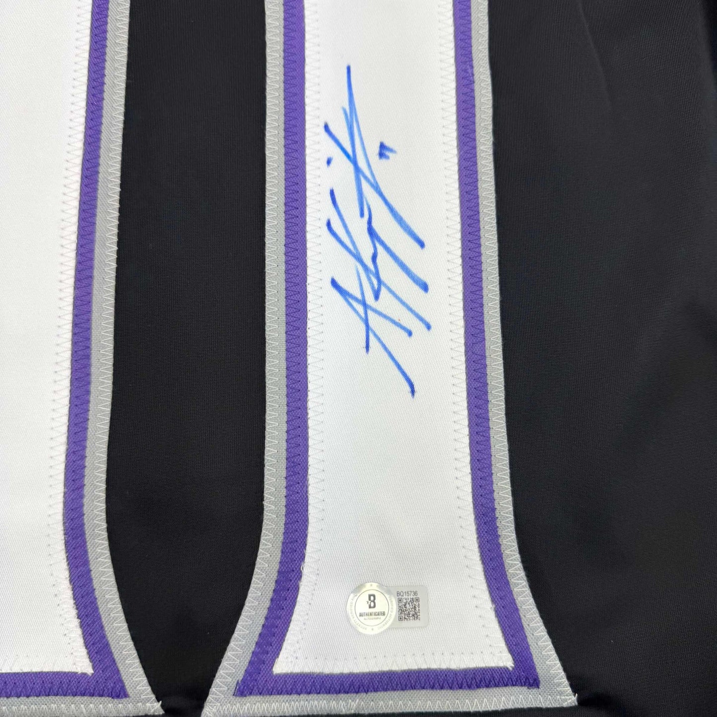 Autographed/Signed Anze Kopitar Los Angeles LA Black Hockey Jersey Beckett BAS COA #2