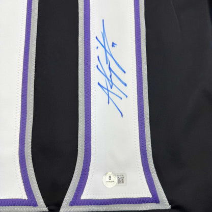 Autographed/Signed Anze Kopitar Los Angeles LA Black Hockey Jersey Beckett BAS COA #2