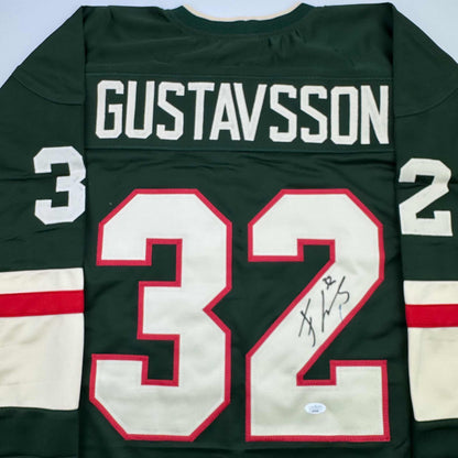 Autographed/Signed Filip Gustavsson Minnesota Green Hockey Jersey JSA COA