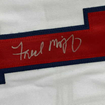 Autographed/Signed Fred McGriff Atlanta White Baseball Jersey JSA COA