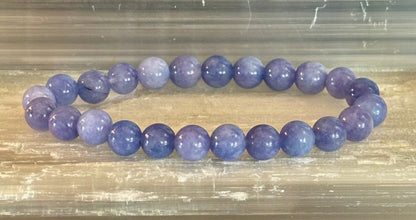 Blue Lace Agate Bracelet – Natural Stone Elastic Bracelet for Anxiety Relief & Calm