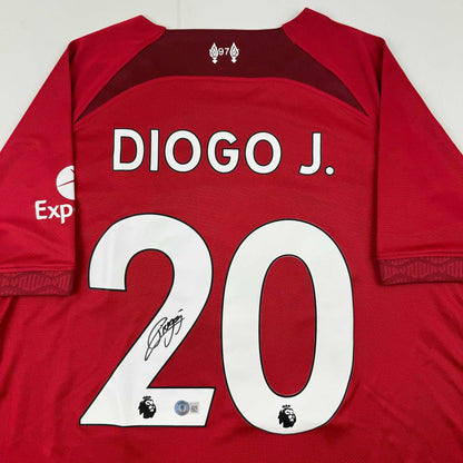 Autographed/Signed Diogo Jota Liverpool Red Soccer Jersey Beckett BAS COA