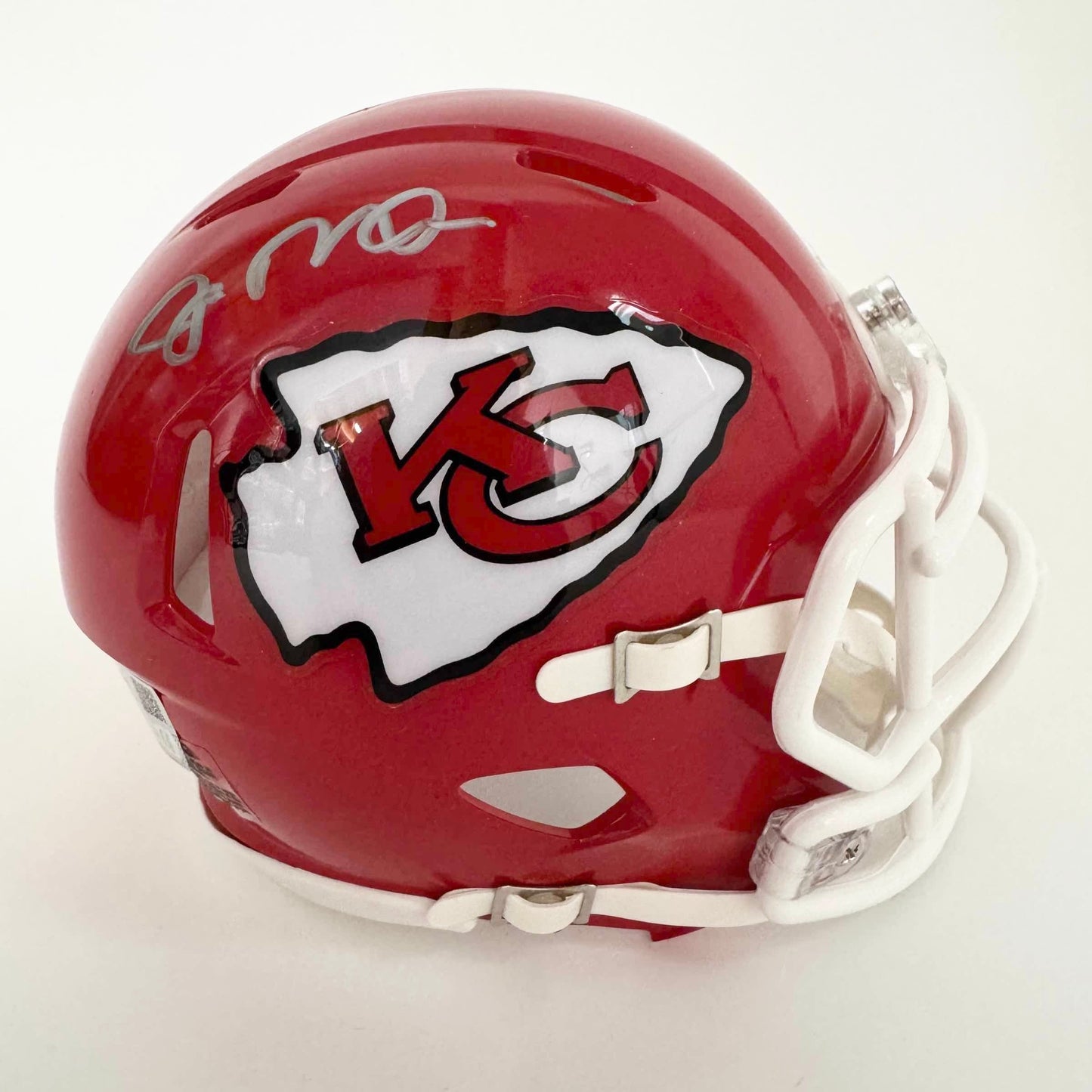 Autographed/Signed Joe Montana Kansas City Chiefs Red Mini Football Helmet Fanatics COA