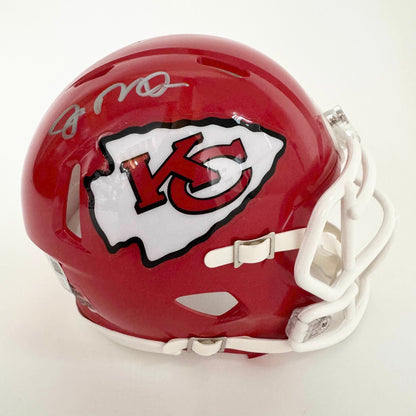Autographed/Signed Joe Montana Kansas City Chiefs Red Mini Football Helmet Fanatics COA
