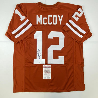 Autographed/Signed Colt McCoy Texas Orange College Football Jersey JSA COA