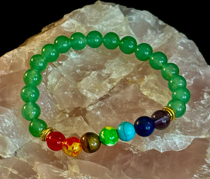 Chakra & Green Aventurine Healing Bracelet