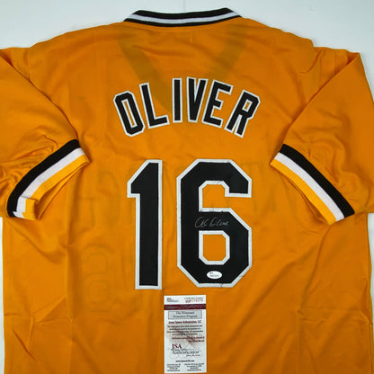 Autographed/Signed Al Oliver Pittsburgh Yellow Baseball Jersey JSA COA