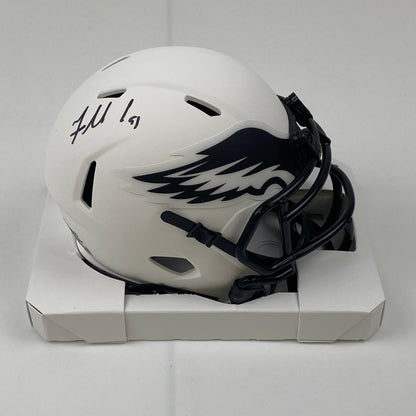 Autographed/Signed Fletcher Cox Philadelphia Eagles Lunar Eclipse Mini Football Helmet Beckett BAS COA