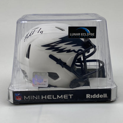 Autographed/Signed Fletcher Cox Philadelphia Eagles Lunar Eclipse Mini Football Helmet Beckett BAS COA